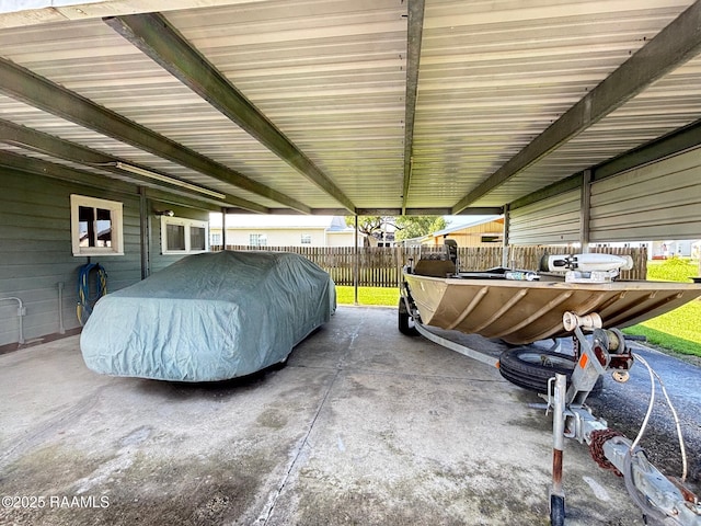 view of garage