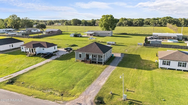 aerial view with a rural view