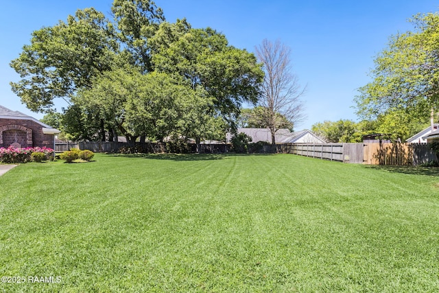 view of yard featuring fence