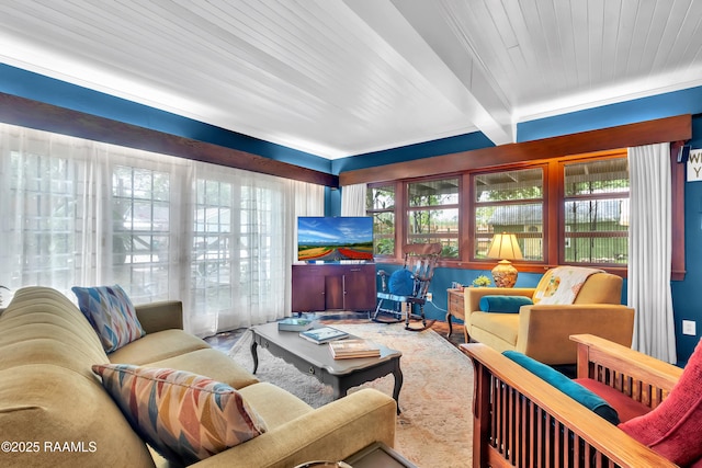 1703 W University Ave, Lafayette, LA 70506 - living room with beamed ceiling