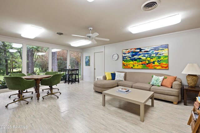 1 Eureka Plantation Rd, Lafayette, LA 70508 - living room featuring wood finished floors and a ceiling fan