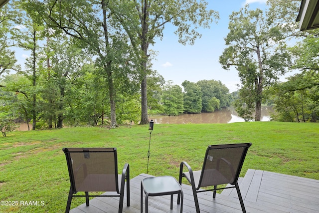 1 Eureka Plantation Rd, Lafayette, LA 70508 - view of green lawn with a deck with water view