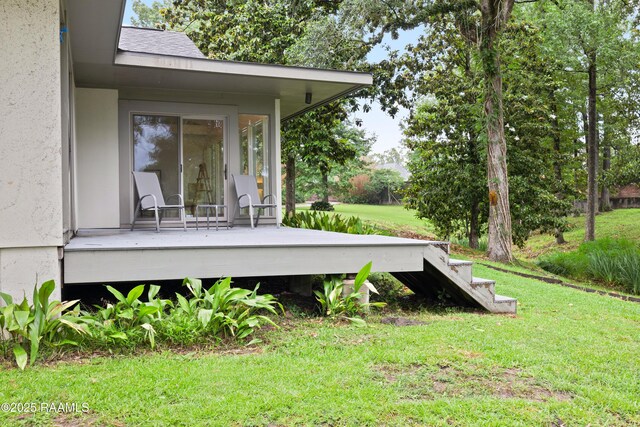 1 Eureka Plantation Rd, Lafayette, LA 70508 - wooden deck featuring a lawn