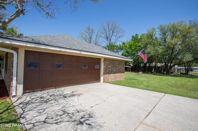 140 Saint Leo St, Opelousas, LA 70570 - view of home's exterior featuring a yard, brick siding, and a shingled roof