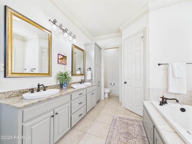 111 Croft Row, Lafayette, LA 70503 - full bathroom featuring a sink, a whirlpool tub, toilet, and double vanity
