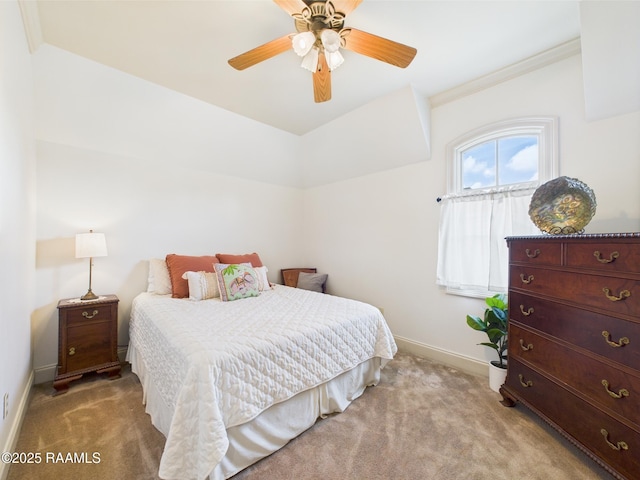 111 Croft Row, Lafayette, LA 70503 - bedroom featuring crown molding, baseboards, light colored carpet, and ceiling fan