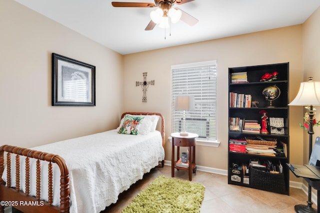 202 N Anita St, Lafayette, LA 70501 - bedroom with ceiling fan, baseboards, and tile patterned flooring