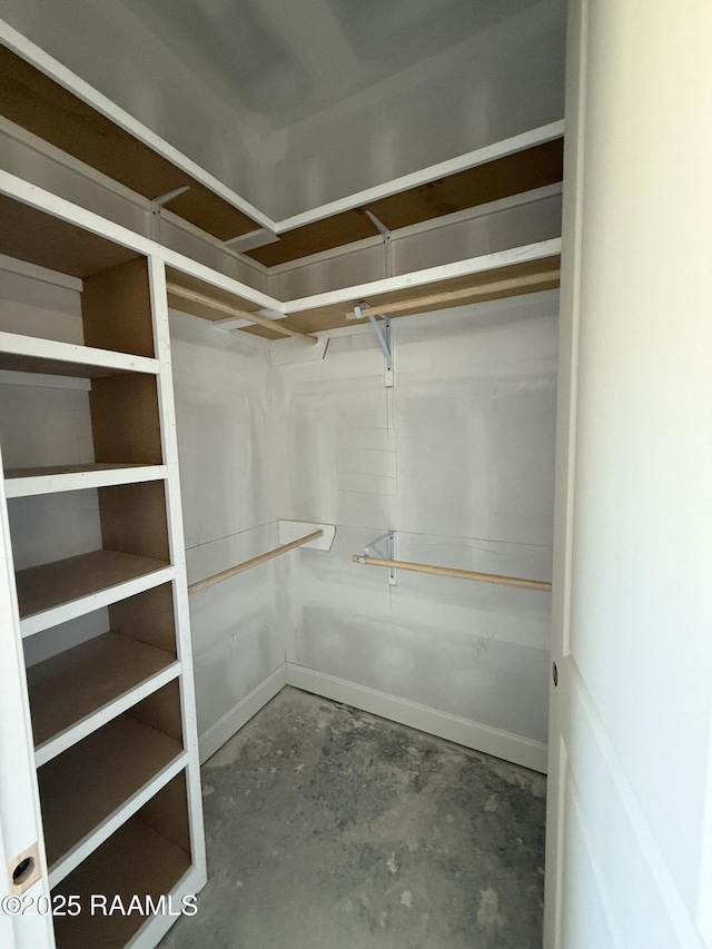 view of walk in closet