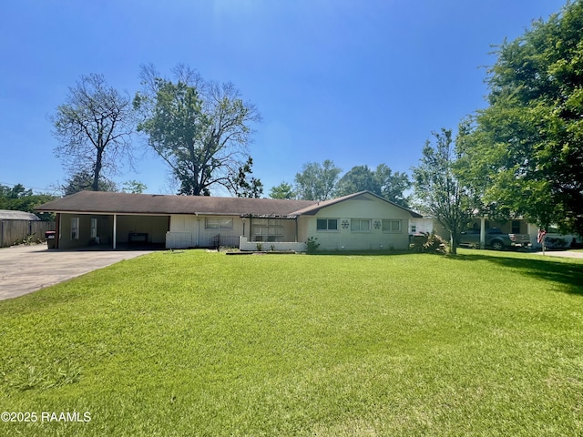 820 Genevieve Dr, Lafayette, LA 70503 - ranch-style home with a front lawn, driveway, and a carport
