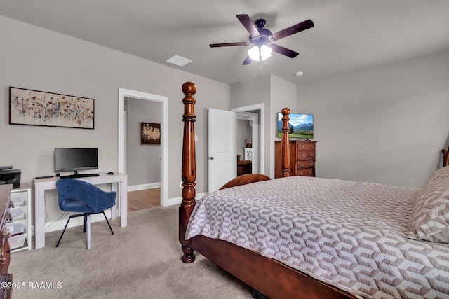 113 Spider Lily Ln, Lafayette, LA 70508 - carpeted bedroom with baseboards, a ceiling fan, and visible vents