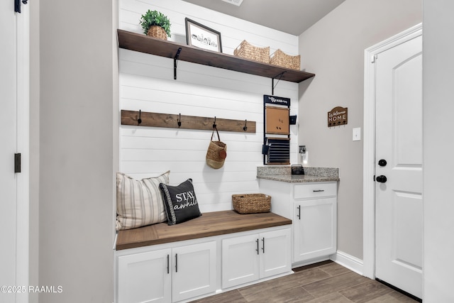 113 Spider Lily Ln, Lafayette, LA 70508 - mudroom featuring baseboards and wood finished floors