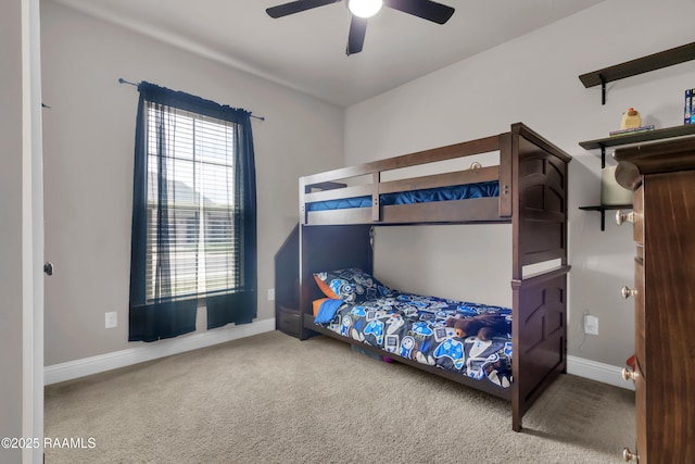113 Spider Lily Ln, Lafayette, LA 70508 - bedroom with baseboards, a ceiling fan, and carpet