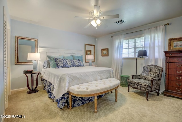 304 Broadmoor Blvd, Lafayette, LA 70503 - carpeted bedroom with ceiling fan, baseboards, and visible vents