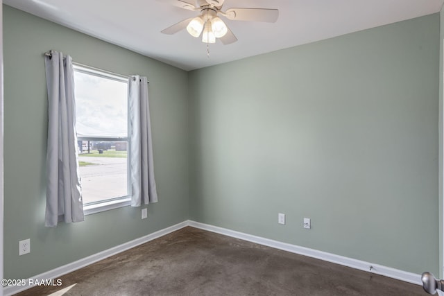 1612 Dehart Dr Unit A, New Iberia, LA 70560 - empty room featuring baseboards, a wealth of natural light, and ceiling fan