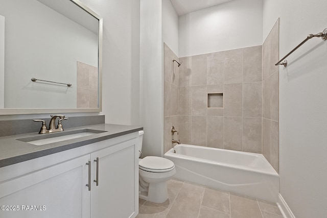104 Manor House Ln, Lafayette, LA 70507 - full bathroom with tile patterned flooring, toilet, vanity, and  shower combination
