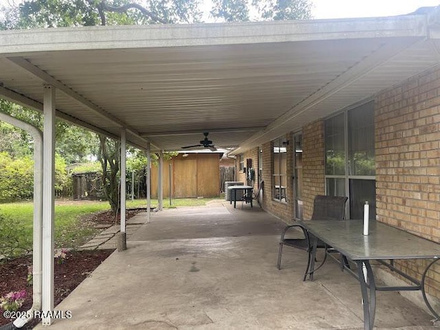 210 Essex St, Lafayette, LA 70506 - view of patio / terrace featuring fence and a ceiling fan