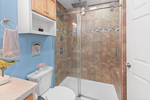 220 N Philo Dr, Lafayette, LA 70506 - full bathroom featuring vanity, toilet, and a stall shower