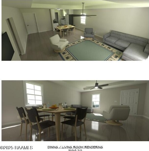 347 Marie St, Sunset, LA 70584 - interior space featuring a ceiling fan and wood finished floors