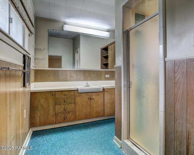221 Beverly Dr, Lafayette, LA 70503 - bathroom with a shower stall and vanity