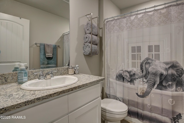 bathroom with vanity and toilet