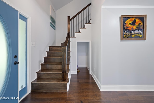 334 Meche Rd, Carencro, LA 70520 - staircase featuring wood finished floors and baseboards