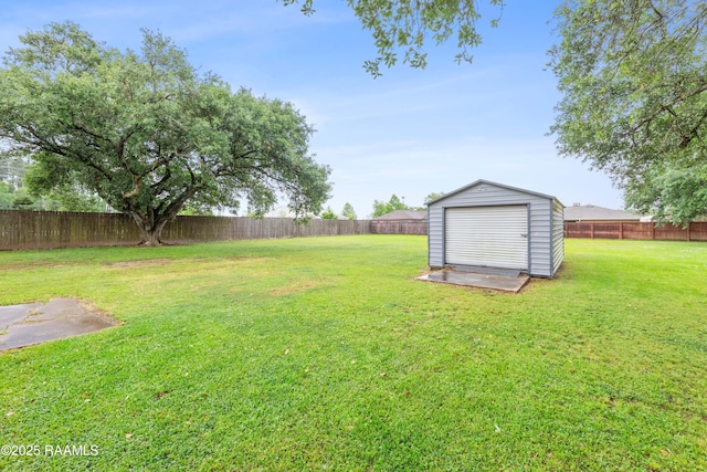 103 Failla Rd, Lafayette, LA 70508 - view of yard with a fenced backyard, an outdoor structure, and a storage shed