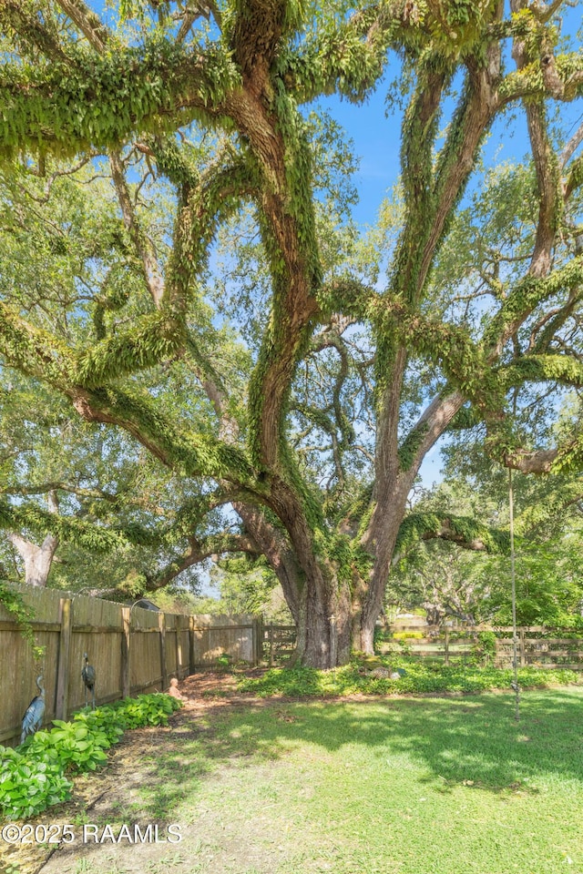 view of yard featuring fence