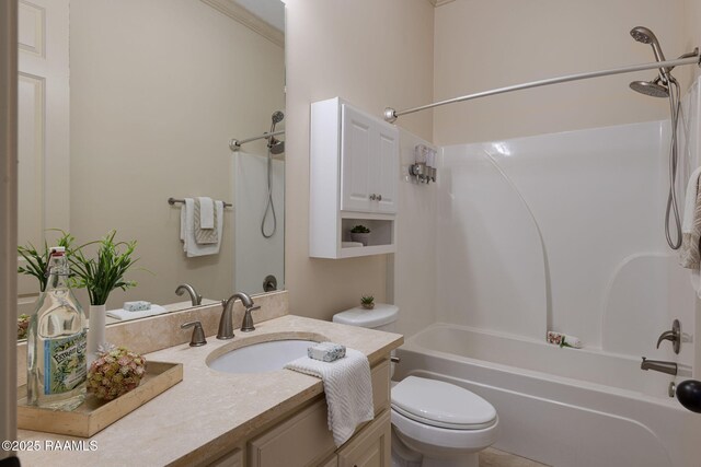 313 Summerland Key Ln, Lafayette, LA 70508 - bathroom with vanity, shower / bathing tub combination, and toilet