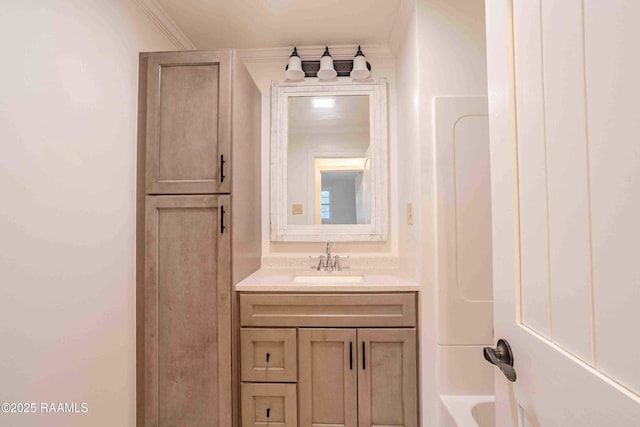 1706 Fuselier Rd, Arnaudville, LA 70512 - full bathroom with vanity and ornamental molding
