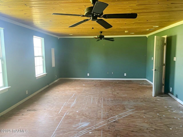 428 Nonc Lol Dr, Arnaudville, LA 70512 - unfurnished room featuring crown molding and wooden ceiling