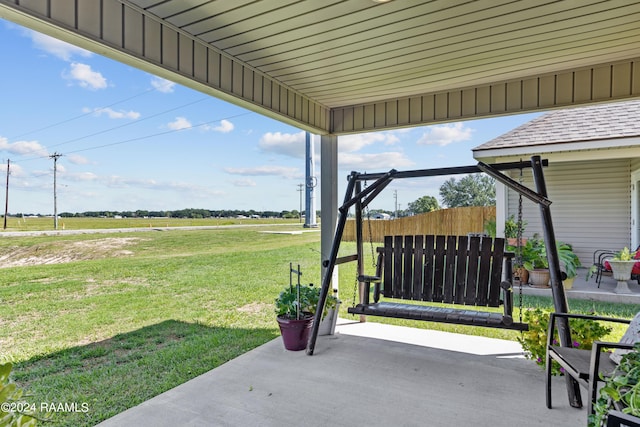 view of patio featuring a rural view