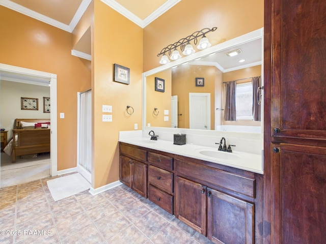 124 Vestige Cir, Lafayette, LA 70508 - bathroom with crown molding and a sink