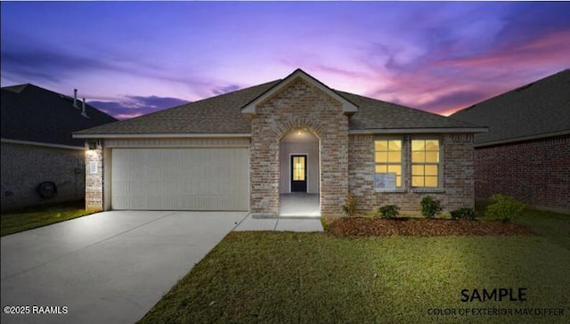 1517 Highland Dr, New Iberia, LA 70560 - single story home featuring concrete driveway, a garage, a front lawn, and brick siding