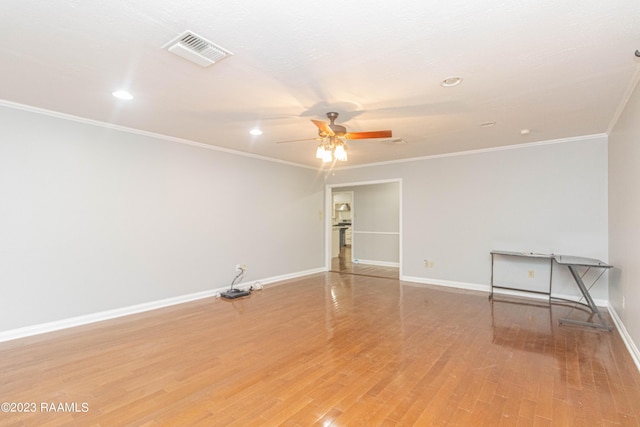 110 Karen Dr, Lafayette, LA 70503 - unfurnished room with recessed lighting, light wood finished floors, ceiling fan, visible vents, and baseboards