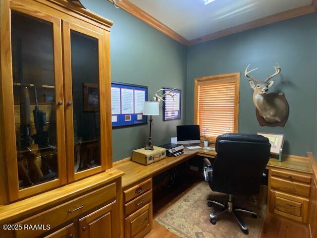 10427 U S Highway 167, Abbeville, LA 70510 - home office featuring ornamental molding and wood finished floors