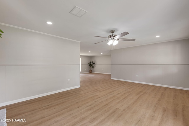204 Tillou Andrus Dr, Opelousas, LA 70570 - empty room featuring visible vents, recessed lighting, baseboards, and a ceiling fan