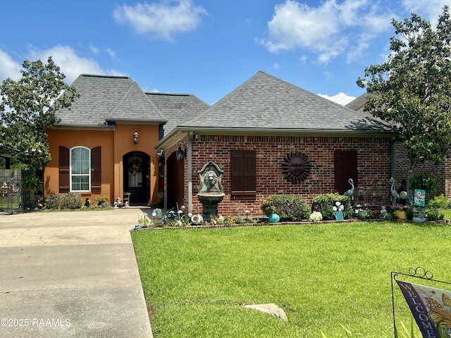 107 Octavia Dr, Scott, LA 70583 - view of front of home with roof with shingles, concrete driveway, a front lawn, and brick siding