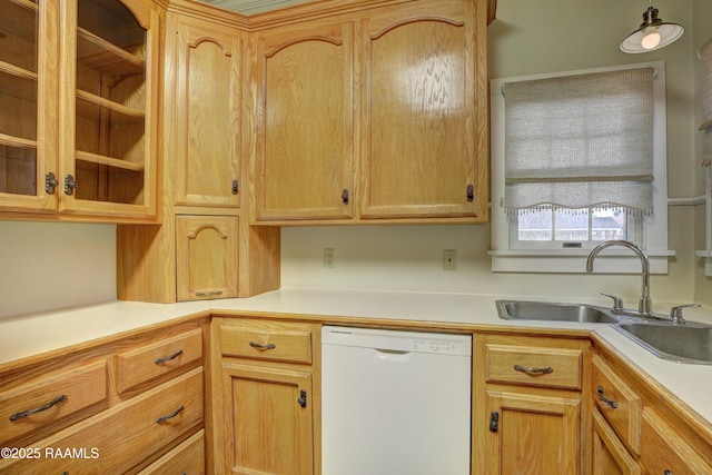 627 Weeks St, New Iberia, LA 70560 - kitchen featuring dishwasher, light countertops, and a sink