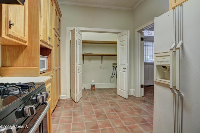 627 Weeks St, New Iberia, LA 70560 - laundry room with washer hookup, crown molding, and light tile patterned floors