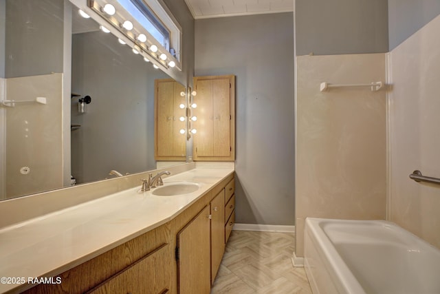 627 Weeks St, New Iberia, LA 70560 - bathroom with vanity and baseboards
