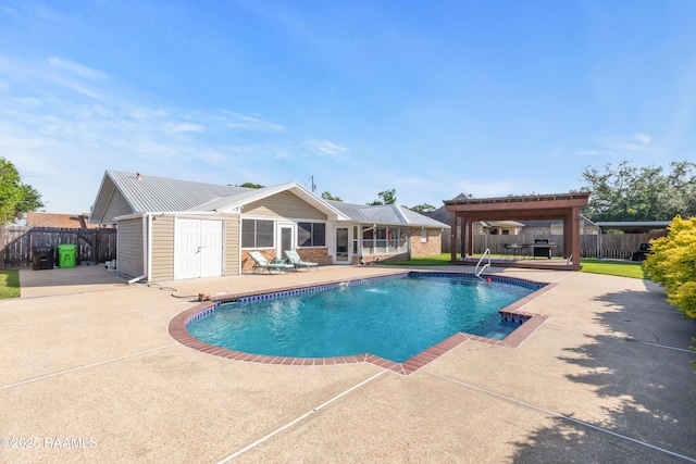 492 Kent St, Breaux Bridge, LA 70517 - view of swimming pool with a patio area, fence, and a gazebo