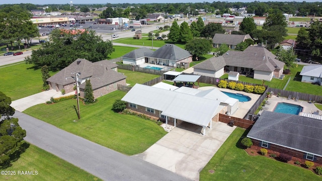 492 Kent St, Breaux Bridge, LA 70517 - aerial perspective of suburban area featuring a pool