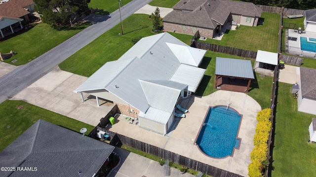 492 Kent St, Breaux Bridge, LA 70517 - aerial perspective of suburban area featuring a pool
