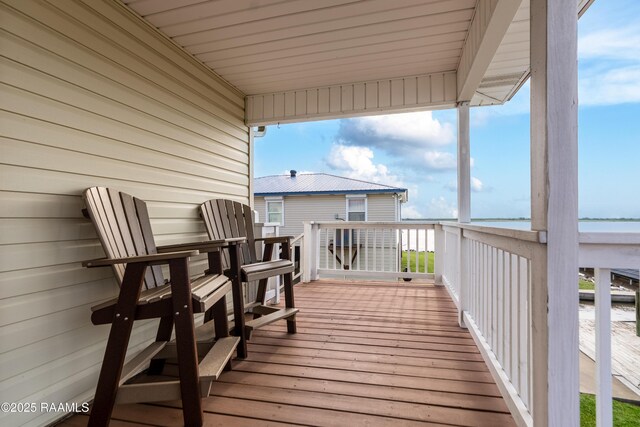 4998 Airhart Rd Unit A, Lake Charles, LA 70605 - wooden terrace with a water view