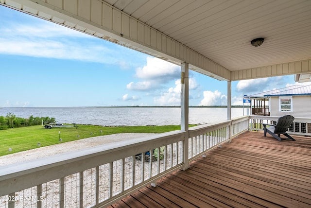 4998 Airhart Rd Unit A, Lake Charles, LA 70605 - deck featuring a yard and a water view