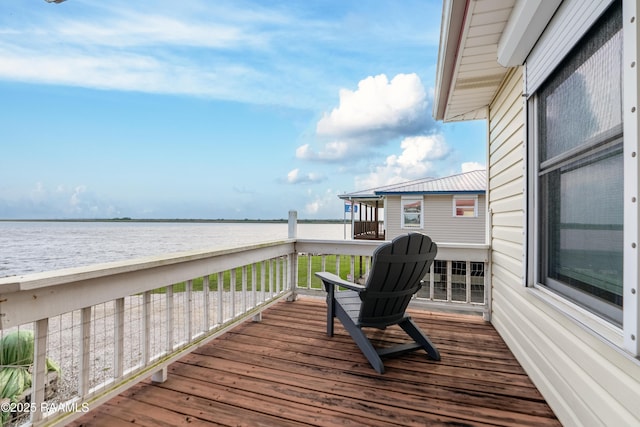 4998 Airhart Rd Unit A, Lake Charles, LA 70605 - wooden terrace with a water view