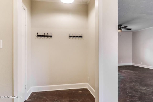109 W Roosevelt St, Broussard, LA 70518 - corridor featuring ornamental molding, baseboards, and concrete flooring