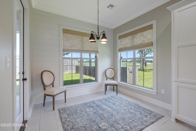 147 Heathwood Dr, Broussard, LA 70518 - dining room featuring light tile patterned floors, a chandelier, and baseboards