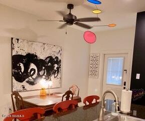 701 W Taft St Unit 7, Lafayette, LA 70503 - dining area with a ceiling fan