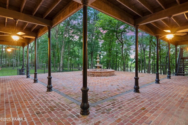 110 Interlaken Dr, New Iberia, LA 70563 - view of patio / terrace with fence and a ceiling fan